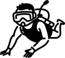 Diving icon in hand drawn style vector