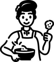 Chef icon in hand drawn style vector