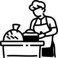 A hand drawn icon of a baking expert vector