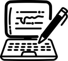 Content writing icon in hand drawn style vector