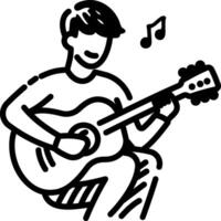 Guitarist icon in hand drawn style vector