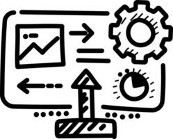 A hand drawn icon of content optimization vector