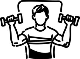 Weightlifting icon in hand drawn style vector