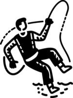 A hand drawn icon of falling character vector