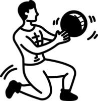 A hand drawn icon of a soccer player vector