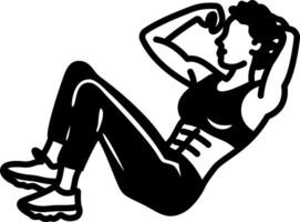 Exercising character icon in hand drawn style vector