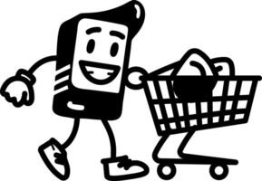 E commerce icon in doodle style vector