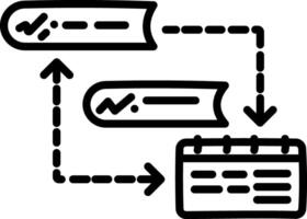 Process icon in hand drawn style vector