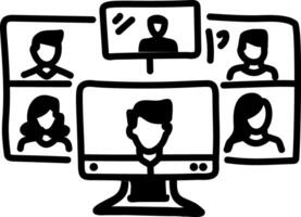 A hand drawn icon of conference vector