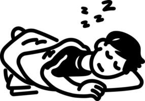 A hand drawn icon of sleeping character vector
