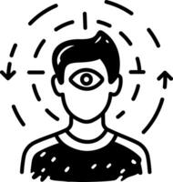 Self awareness icon in hand drawn style vector