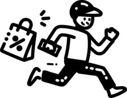 Discount icon in hand drawn style vector