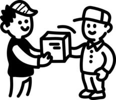 Order delivery icon in hand drawn style vector
