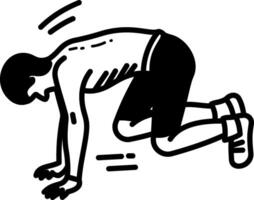 A hand draw icon of a runner vector