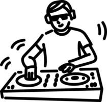 Music mixer icon in hand draw style vector