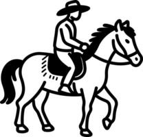 Horse riding icon in hand drawn style vector