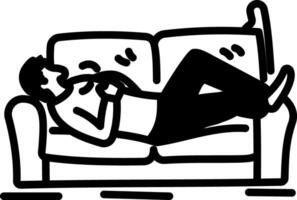 A hand drawn icon of sleeping sofa vector