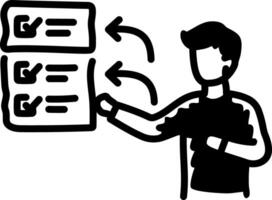 Task completed icon in hand drawn style vector