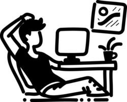 Work rest icon in hand drawn style vector