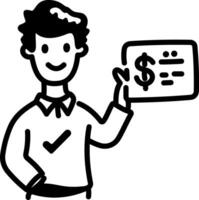 Accountant icon in hand drawn style vector
