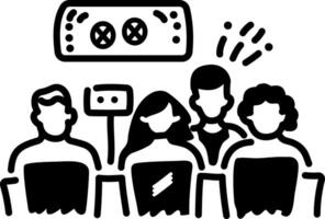 A person give computer training to students vector
