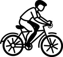 Cycling icon in hand drawn style vector