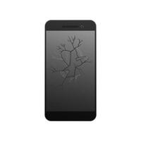 Smartphone glass smashed. The touch screen is broken. vector