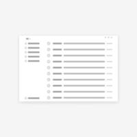 Email Site Wireframe, Webpage prototype. E-mail Interface Web and UX UI Design. vector