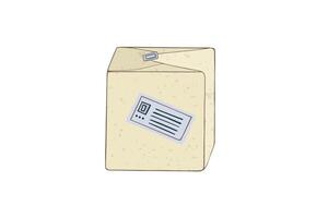 Parcel in a closed box. Post export. White background. vector
