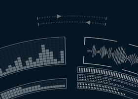 The screen with the audio program. Volume equalizer. Music setting. vector