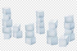 Square ice cubes. Cube blocks. vector