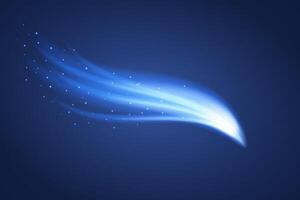 Glowing and shiny blue flow. Flying abstract light. vector