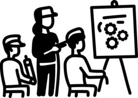 A hand drawn icon of training session vector
