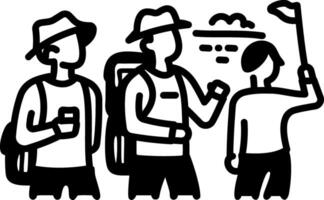 Adventure icon in hand drawn style vector