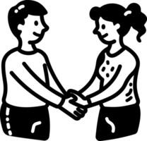 Friendship icon in hand drawn style vector