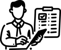 Order complete icon in hand drawn style vector