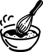 A hand drawn icon of a mixing bowl vector