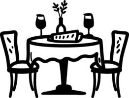 A hand drawn icon of dining table vector