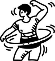 A person doing exercise with hula loop vector