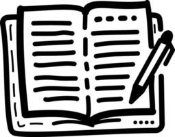 A hand drawn icon of writing a diary vector