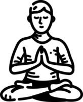 Meditation icon in hand drawn style vector