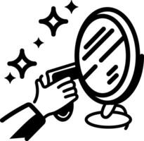 Clean mirror icon in hand drawn style vector