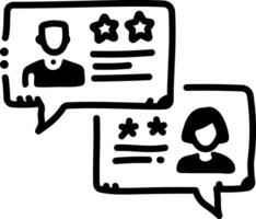 Testimonials icon in hand drawn style vector