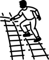 Agility exercise icon in hand drawn style vector