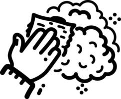 Dusting icon in hand drawn style vector