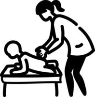 Babysitting icon in hand drawn style vector
