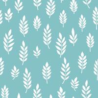 Abstract leaves seamless pattern design, green and white. Herbal background for wrapping, textile, fabric, decoration and wallpaper. vector