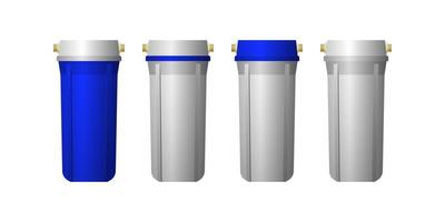 Set of filters for water purification. vector