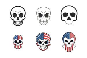 create a skull bundle illustration vector