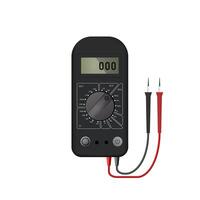 Realistic black multimeter for measuring current and voltage. Electronic ammeter and voltmeter. vector